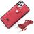 NALIA Handy Hülle mit Kette für iPhone 11 Pro, Necklace Case mit Handy Schnur Rot