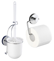 WENKO Vacuum-Loc® Toilettenpapierhalter Milazzo und WC-Garnitur 2-teiliges Set