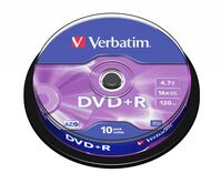 DVD+R 16X 4.7GB Branded Matt Silver,10 Pack Lege dvd's
