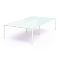 Rocada mesa de oficina serie total 360x163 blanco / cristal blanco