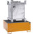 Cubeta colectora de acero para contenedores depósito IBC / KTC, L x A x H 1460 x 1460 x 620 mm, volumen de recogida 1000 l, pintado en naranja RAL 2000.