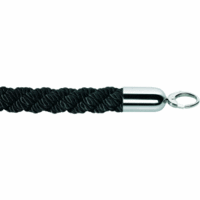 Kordel für Seilständer 3cm mit Chrom-Endstück 1,5m schwarz