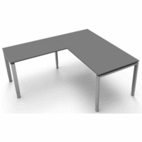 Schreibtisch Form5 160 160x80x68-82cm / Anbau 100x60cm grafit