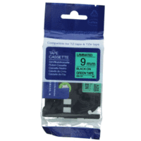 Schriftbandkassette - ersetzt Brother TZE721 - 9mm schwarz/grün