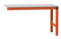 Anbaupacktisch MULTIPLAN Spezial mit Melaminplatte, BxTxH = 1000 x 500 x 720-1127 mm, in Rotorange RAL 2001. | PCK4021.2001