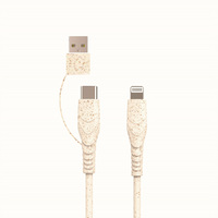 BIOnd BIO-CT-IP USB-C naar Lightning & USB-A 3,5A kabel, 1,2 m