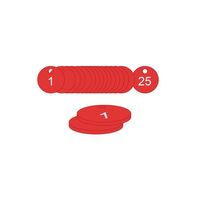 27mm Traffolyte valve marking tags - Red (1 to 25)