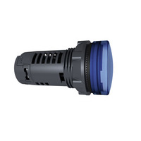 Blauer Leuchtmelder (Monoblock), 22mm, glatte Kalotte mit integr. LED 230-240V