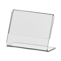 Chevalet de table / porte-cartes de menu / chevalet "Classic" en verre acrylique | 2 mm A8 paysage