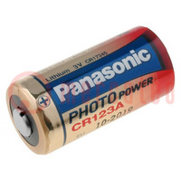 Batterij: lithium; 3V; CR123A,CR17345; niet-oplaadbaar; 1st.