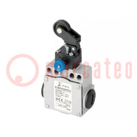Limit switch; plastic roller Ø22mm,with reset; NO + NC; 10A