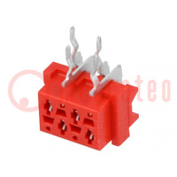 Micro-MaTch; socket; female; PIN: 4; THT; on PCBs; Layout: 2x2