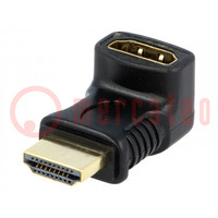 Adapter; HDMI 270° Buchse,HDMI Stecker; schwarz