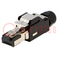 Plug; RJ45; PIN: 8; gold-plated; Layout: 8p8c; 6.5mm; 26AWG