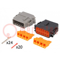 Connector: automotive; DTM; for cable; PIN: 2x12; crimped; EEC
