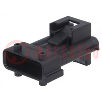 Connector: automotive; JPT; male; plug; for cable; PIN: 4; black