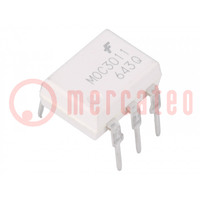 Optotriac; 4,17kV; Uusc: 400V; triac; DIP6; Ch: 1; MOC301XM