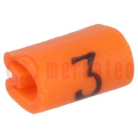 Markers; Marking: 3; 1.5÷2mm; PVC; orange; -45÷70°C; leaded