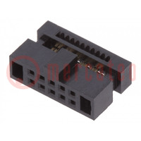 Plug; pin strips; Minitek127®; female; PIN: 10; straight; 1.27mm
