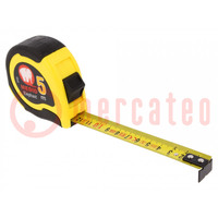Measuring tape; L: 5m; Width: 19mm; Enclos.mat: ABS,rubber; measure