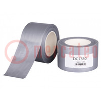 Tape: duct; W: 75mm; L: 50m; Thk: 0.17mm; silver; synthetic rubber