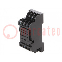 Socket; PIN: 14; 10A; for DIN rail mounting; screw terminals; MY4