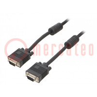 Cable; D-Sub 15pin HD plug,both sides; black; 3m