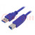 Kabel; USB 3.0; USB A wtyk,USB B wtyk; złocony; 0,5m; niebieski