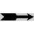 Drehrichtungspfeile, silber/schwarz, gerade, Größe 8,50 cm x 2,50 cm, Alu