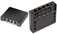 LogiLink Mini-Verteiler, Kat.6A, 4 Ports, schwarz (11118075)