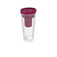 Artikelbild Insulated cup "Mocha" with tea strainer, transparent/berry