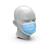 Detailansicht Medical face mask "OP" set of 50, blue