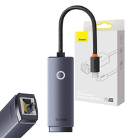 BASEUS NETWORK ADAPTER LITE SERIES USB TYPE-C - RJ45 LAN 1GBPS (1000MBPS) BLACK (WKQX000313)