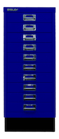 Bisley MultiDrawer™, 29er Serie mit Sockel, DIN A4, 10 Schubladen, oxfordblau