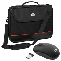 PEDEA Laptoptasche 15,6 Zoll (39,6 cm) TRENDLINE Notebook Umhängetasche mit Schultergurt, schwarz mit schnurloser Maus