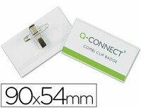 Identificador (90x54 mm) con imperdible y pinza Q-Connect -1 unidad