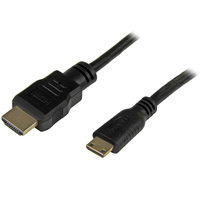 StarTech.com 1ft Mini HDMI to HDMI Cable with Ethernet - 4K 30Hz High Speed Mini HDMI to HDMI Adapter Cable - Mini HDMI Type-C Device to HDMI Monitor/Display - Durable Video Con...
