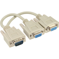 InLine 17307 VGA kabel 0,2 m VGA (D-Sub) 2 x VGA (D-Sub) Beige