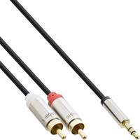 InLine Slim Audio Cable 3.5mm male / 2x RCA male 10m