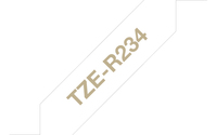 Brother TZE-R234 címkéző szalag Fehér alapon aranyszínű