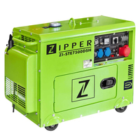 Zipper ZI-STE7500DSH motorgenerator 5700 W 14,5 l Diesel Lichtgroen