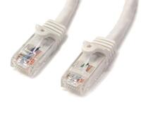 Câble patch UTP Cat6 de 15m avec RJ45 Gigabit blanc sans crochet - Cordon de connexion de 15 m