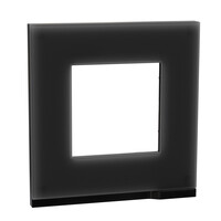 Unica Pure - plaque de finition - Givre noir liseré Anthracite - 1 poste (NU600286)