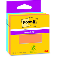 Karteczki samoprzylepne Post-it Super Sticky, 76x76mm, 3x45 kart., pomarańczowe