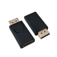 Helos Adapter vergoldet, DisplayPort Stecker/HDMI Buchse, schwarz