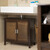 Relaxdays Waschbeckenunterschrank dunkelbraun LAMELL, Badschrank aus Bambus, Waschbeckenschrank, HBT: 60 x 67 x 30 cm