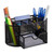 Relaxdays Schreibtischorganizer, Büroablage mit Stiftehaltern & Schublade, Metall Mesh, HBT: 10,5 x 22 x 11 cm, schwarz