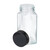 Relaxdays Gewürzgläser Set, Streueinsatz, Gewürzdosen Glas, 120 ml, mit Etiketten, Stift & Trichter, transparent/schwarz
