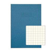 Rhino A4 Special Exercise Book 48 Page 12mm Squares S10 Light Blue with Tinted Cream Paper (Pack 10) - EX681339CV-6