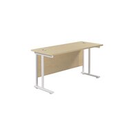 Jemini Cantilever Rectangular Desk 1400x600mm Maple/White KF806424